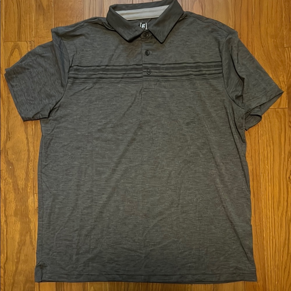 George Gray Polo Shirt with Subtle Stripes